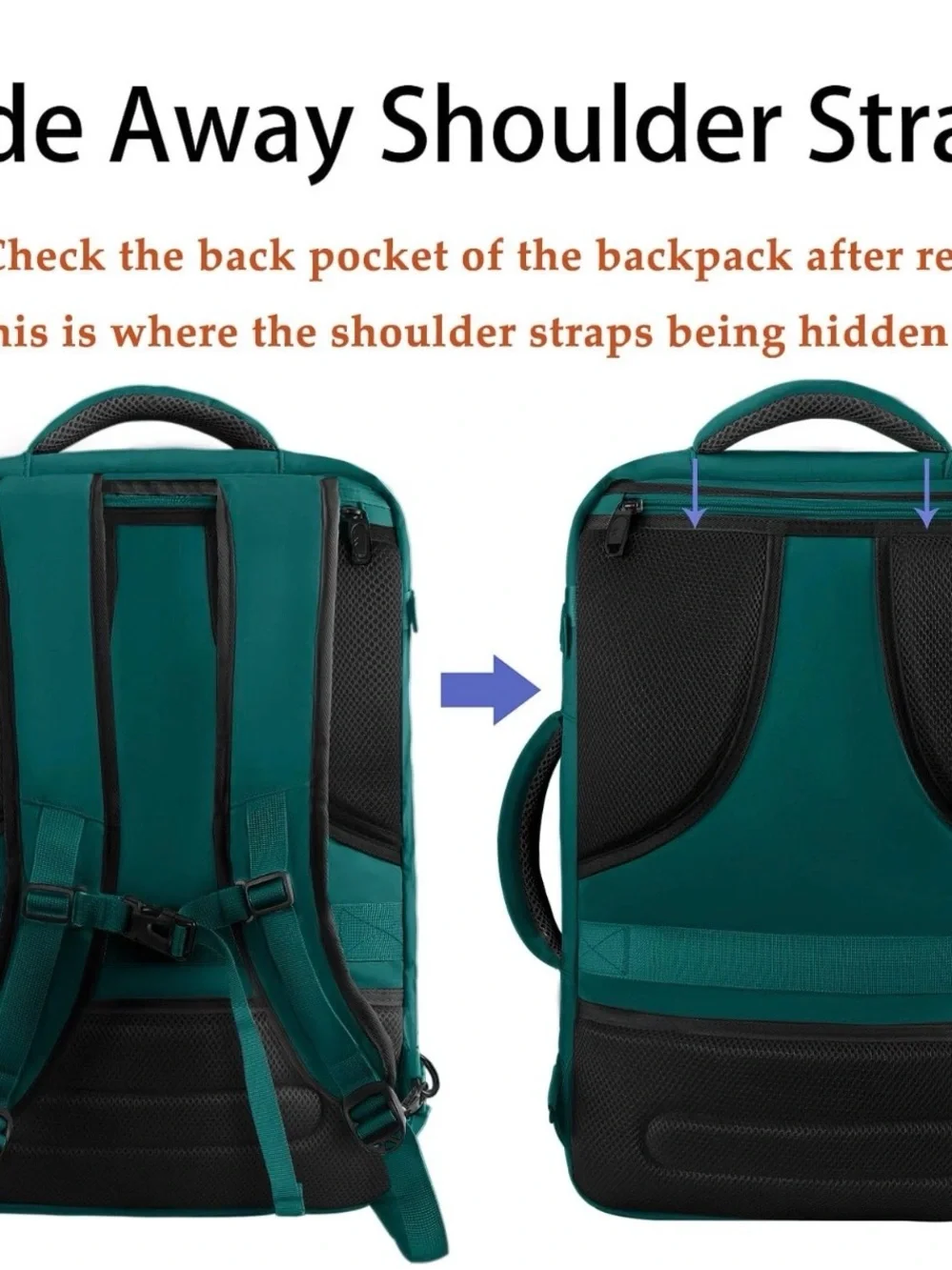 MATEIN Travel Backpack for Men Women, Carry on X-Large, Peacock Blue